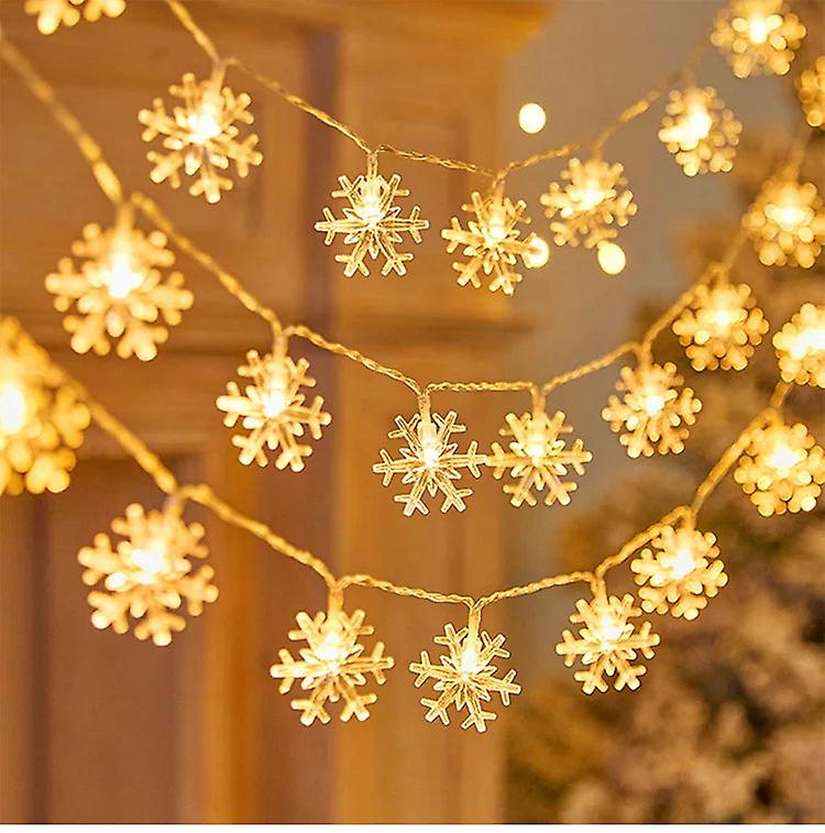 Christmas Tree Snowflake Led String Lights Banner Christmas Decoration 2023 For Home Navidad Xmas Tree Decor Fairy Light Pendant