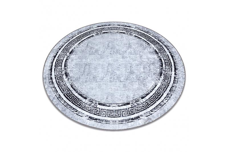 MIRO 51254.802 circle washing carpet Marble, greek anti-slip - grey / black