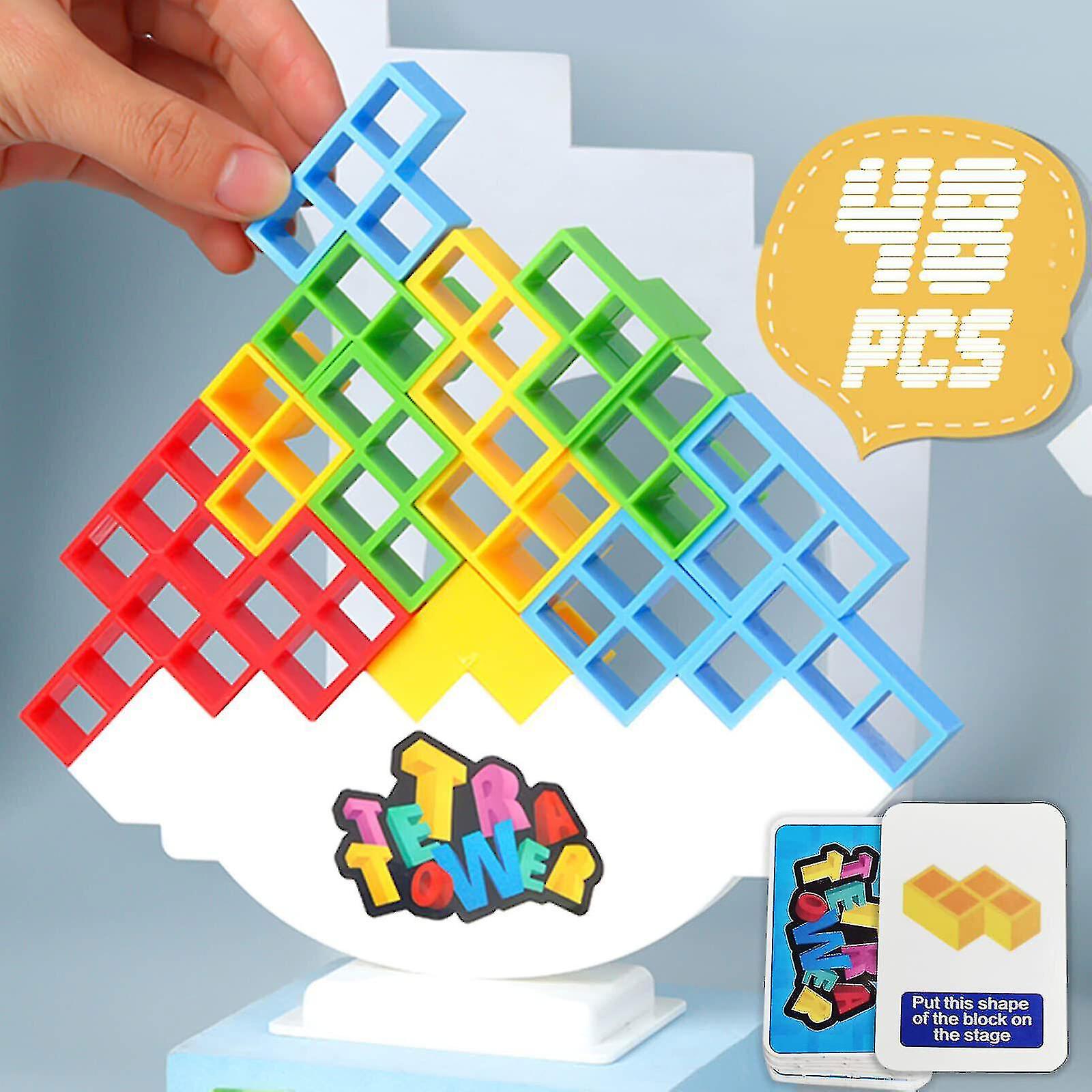 48pcs Tetra Tower Balance Game, Swing Stack High Child Balance Toy, Diy Assembling Versatile Toy Gift For Kids