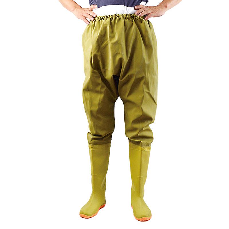 Ψάρεμα Wader Wearproof Νερό ανθεκτικό αντιολισθητικό παντελόνι Wader Μέση μπότες για τους άνδρες Γυναίκες 38