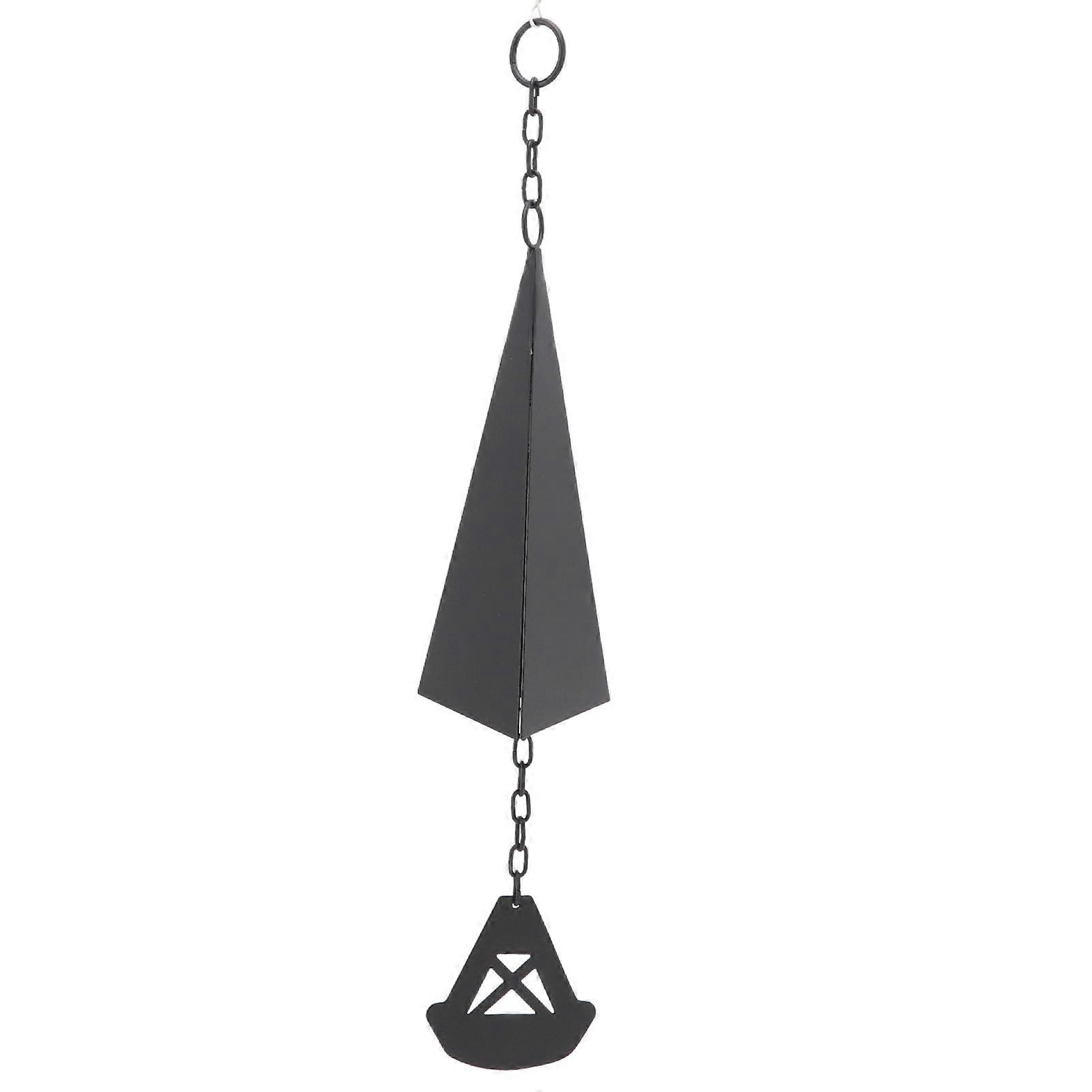Iron Black Triangular Wind Chimes for Courtyard and Home Decor