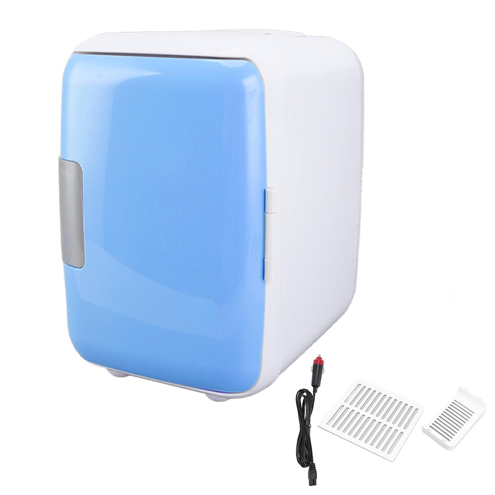 4 Liter Car Refrigerator, Durable ABS, Removable Compartment, Portable Mini Fridge for Food and Cosmetics, Blue