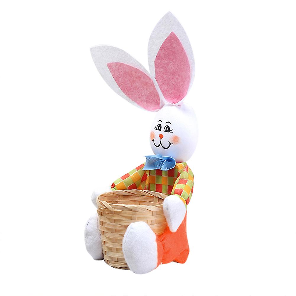 Easter DIY Handmade Bamboo Basket with Rabbit for Storaging Candy New