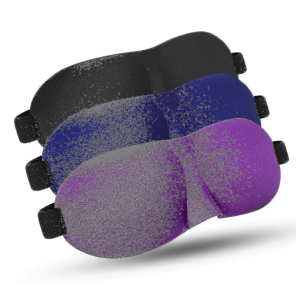 3kpl unimaski, säädettävä 3d-muotoiltu silmänaamio nukkumiseen, shift work -unimaski