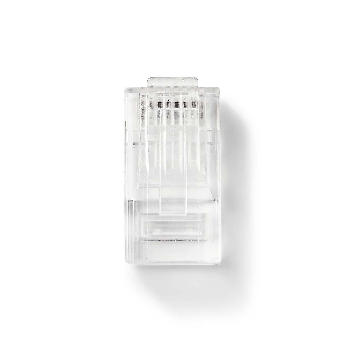 RJ45コネクタ |RJ45パススルー |ソリッドUTP CAT5 |ストレート |金メッキ |10個入り|ポリ塩化ビニル |透明