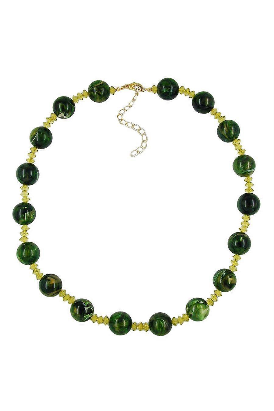 Necklace Beads Green Marbled 50cm - Gl01700