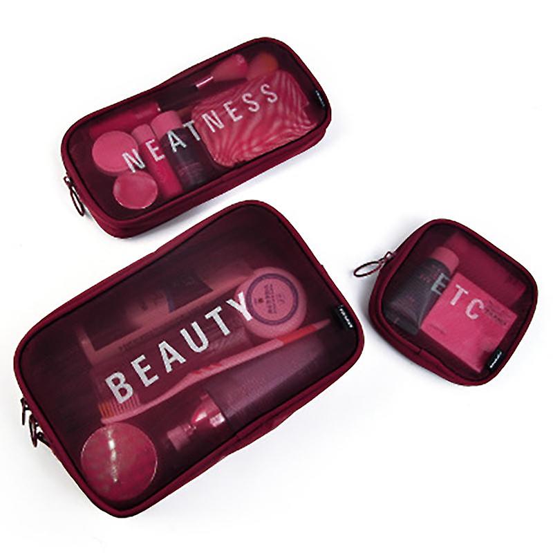 Nylon S/m/l Travel Women Cosmetic Bag Portable Makeup Bag Mesh Case Portable Box