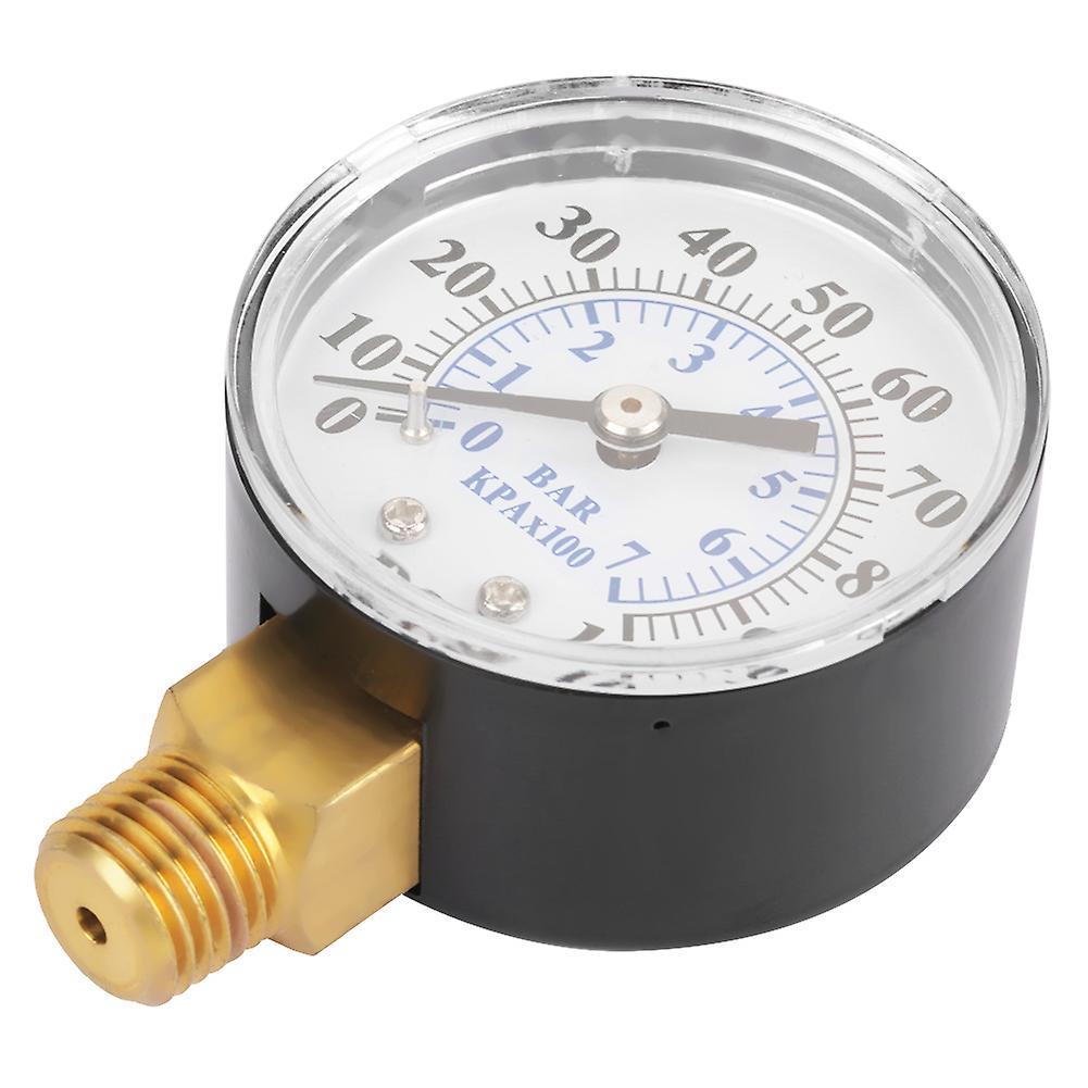 Manomètre de pression 0-100 psi 0-7 bar pour eau, air, huile, cadran, base d'instrument, entrée NPT 1/4"
