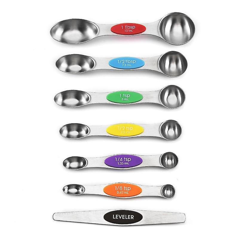 Set of 7 Measuring Spoons Stainless Steel with Precise Markings