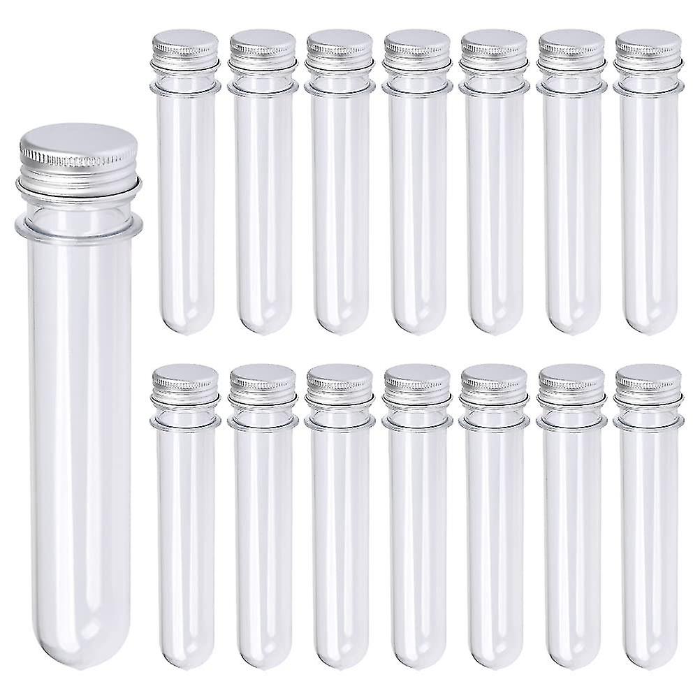 30 Pcs 40ml Plastic Test Tubes With Screw Caps Reusable Transparent Container Tubes Transparent Tes