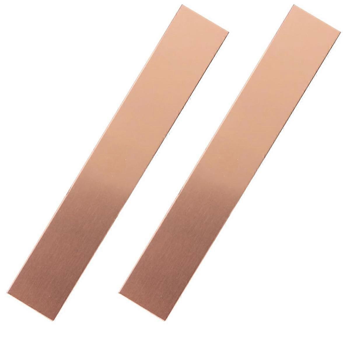 Pure Copper Anode 2 Pcs, 6 X 1 X 0.04 Inch (19 GA) 99.95% High Purity Copper Electrode Strips Pure