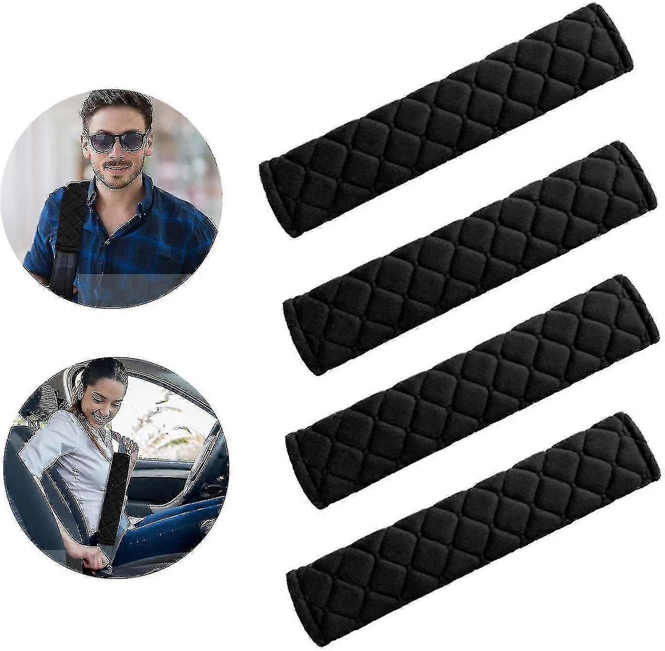 bil sete belte pads, 4 pack setebelte skulderputer, vaskbar polstring for bilbelter for barn og voksne - svart