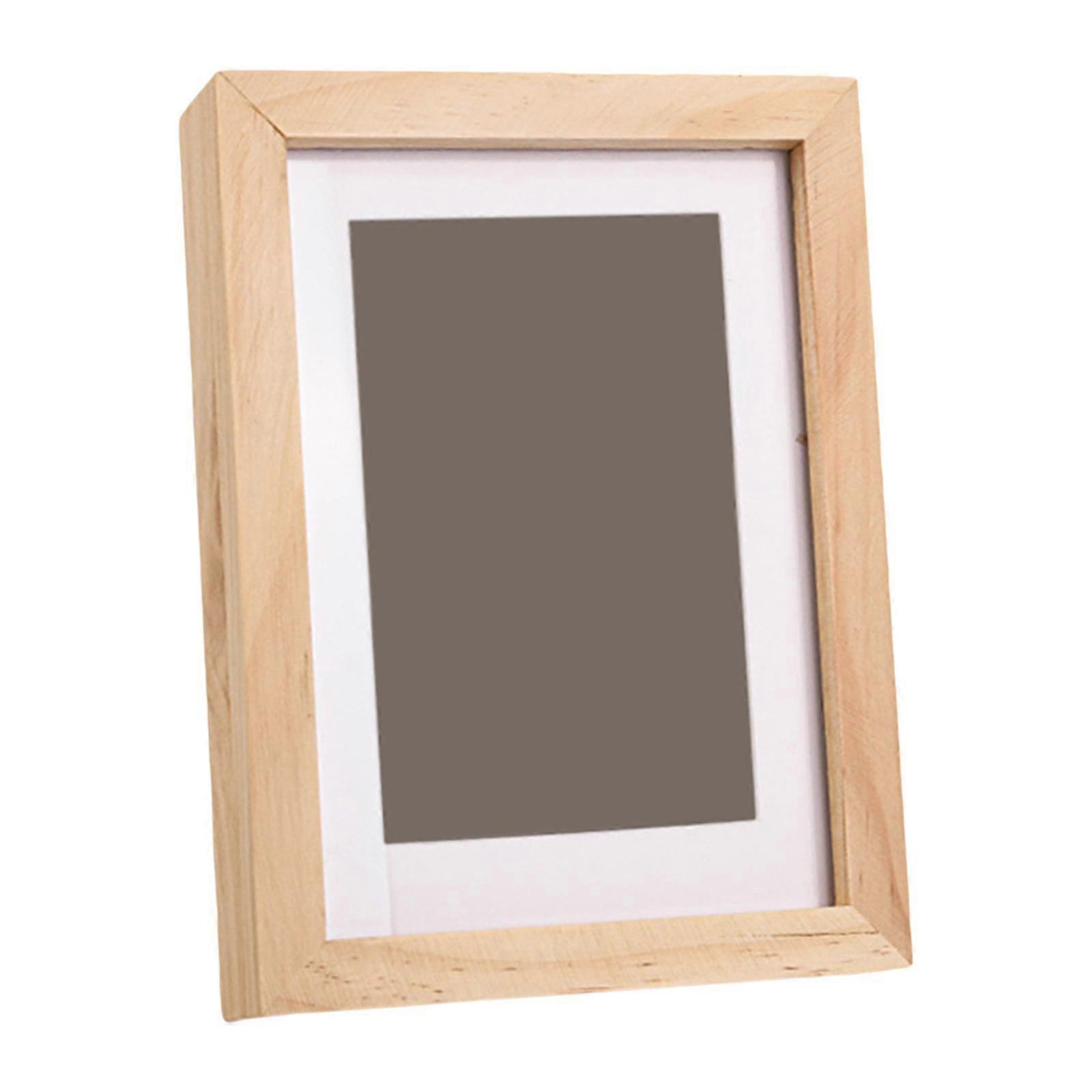 Photo Picture Frame Versatile Shadow Box for Pins Photos Wood Color