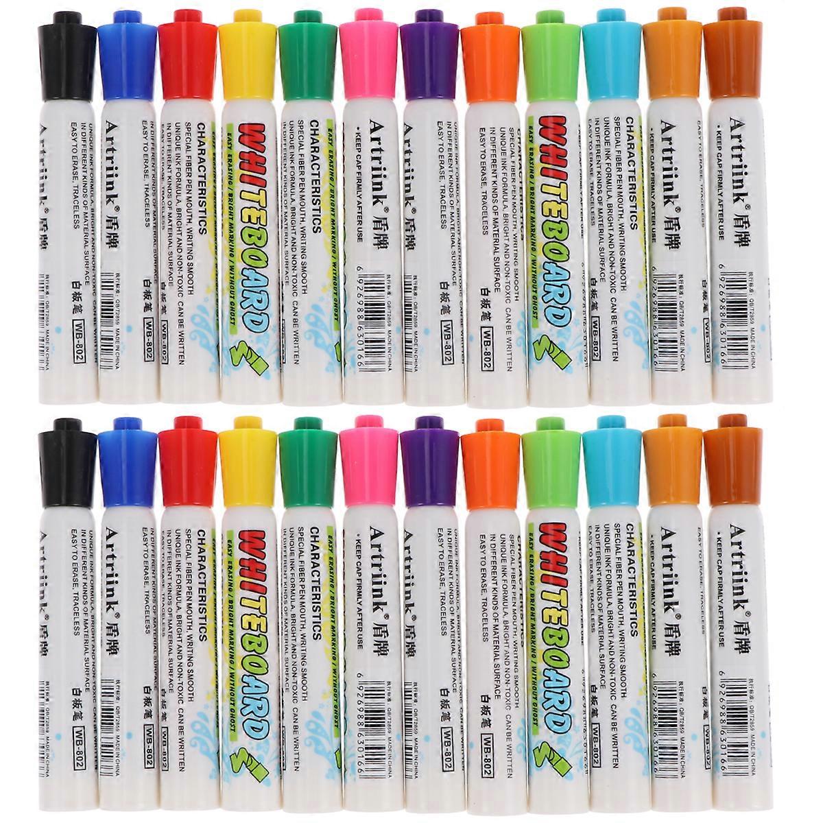 2 Boxes/24PCS Erasable Marker Pens Whiteboard Pens Writing and Drawing Pens for Whiteboard School Office