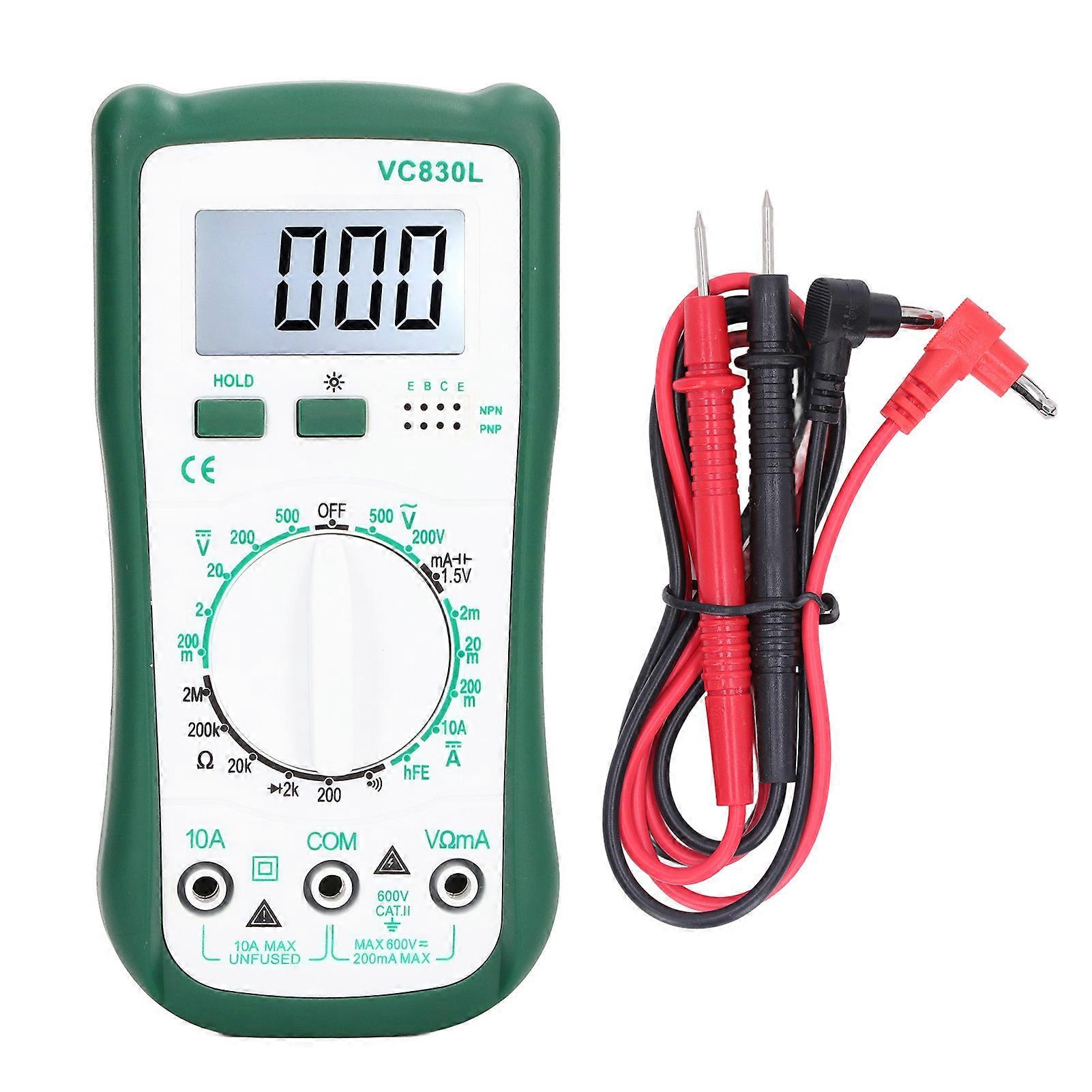LCD Display Multimeter Multifunctional Digital Voltage Current Resistance Tester VC830L