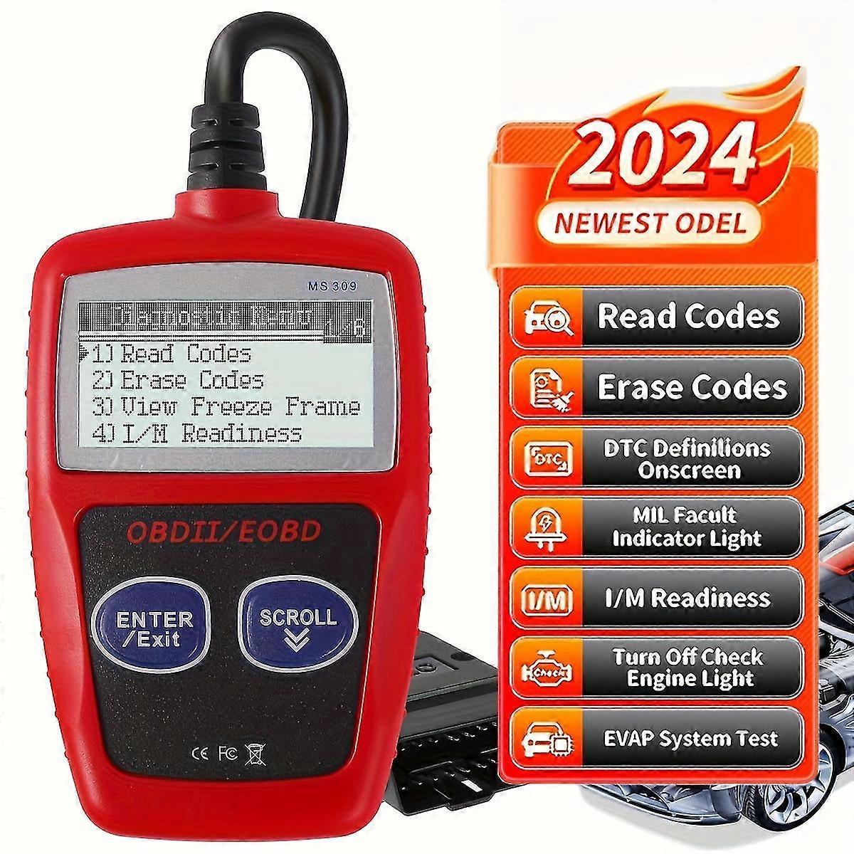 Car Fault Code Reader I/M Readiness Accurate Engine Diagnostic Scanner OBD2 Scanner Read And Erase F