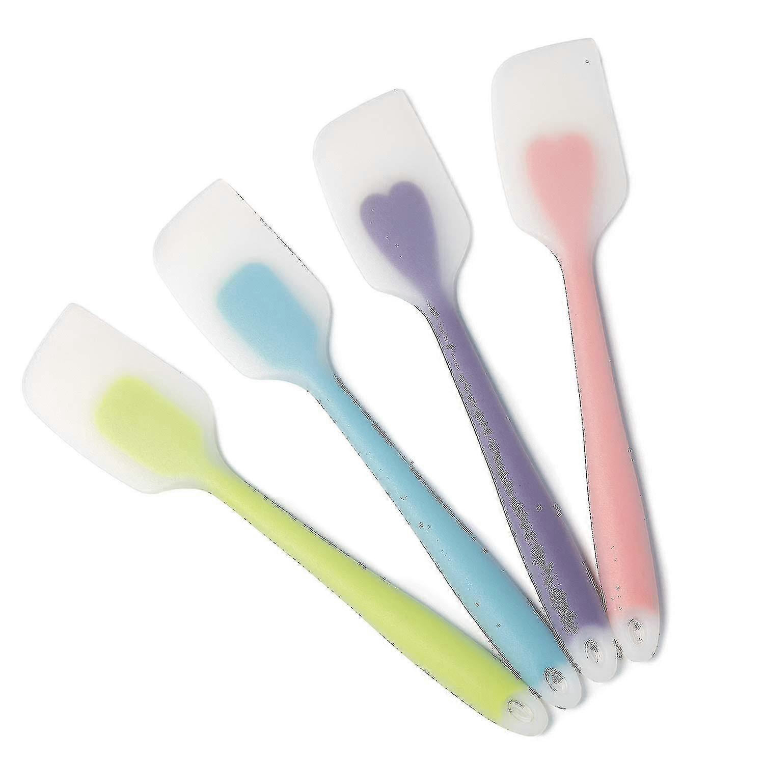 Set Of 4 Heart-shaped Silicone Spatulas Non - Stick Rubber Spatulas Silicone Mixing Scraper For Cooking Heat Resistant Kitchen Utensils