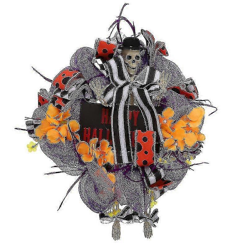 ل 1 قطعة هالوين الهيكل العظمي إكليل الزهور لزينة الهالوين