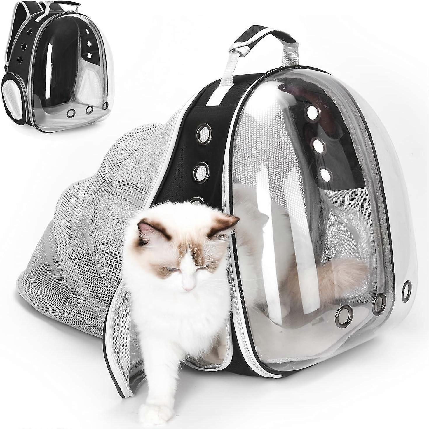 Cat Dog Backpack.Cat Dog Carrier Bag for Small Dog Cat Bubble Bag with Clear Front Window and Expandable Back, Ideal for Travel