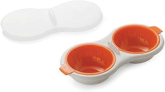 Microwave Egg Poacher Egg Steamer Kitchen Gadget Cooks Two Eggs at Once