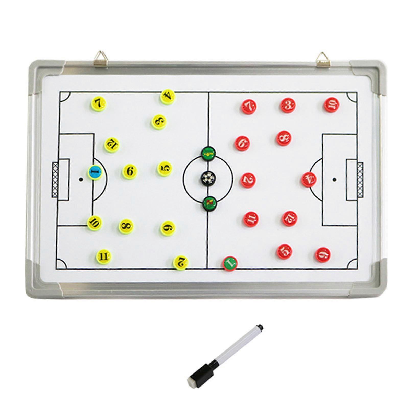 1 Set Soccer Dry-Erase Coaching Scoreboard with Erasable Pen Professional Coaches Marker Training Writing Tablet for Football Referee Tactical Board P
