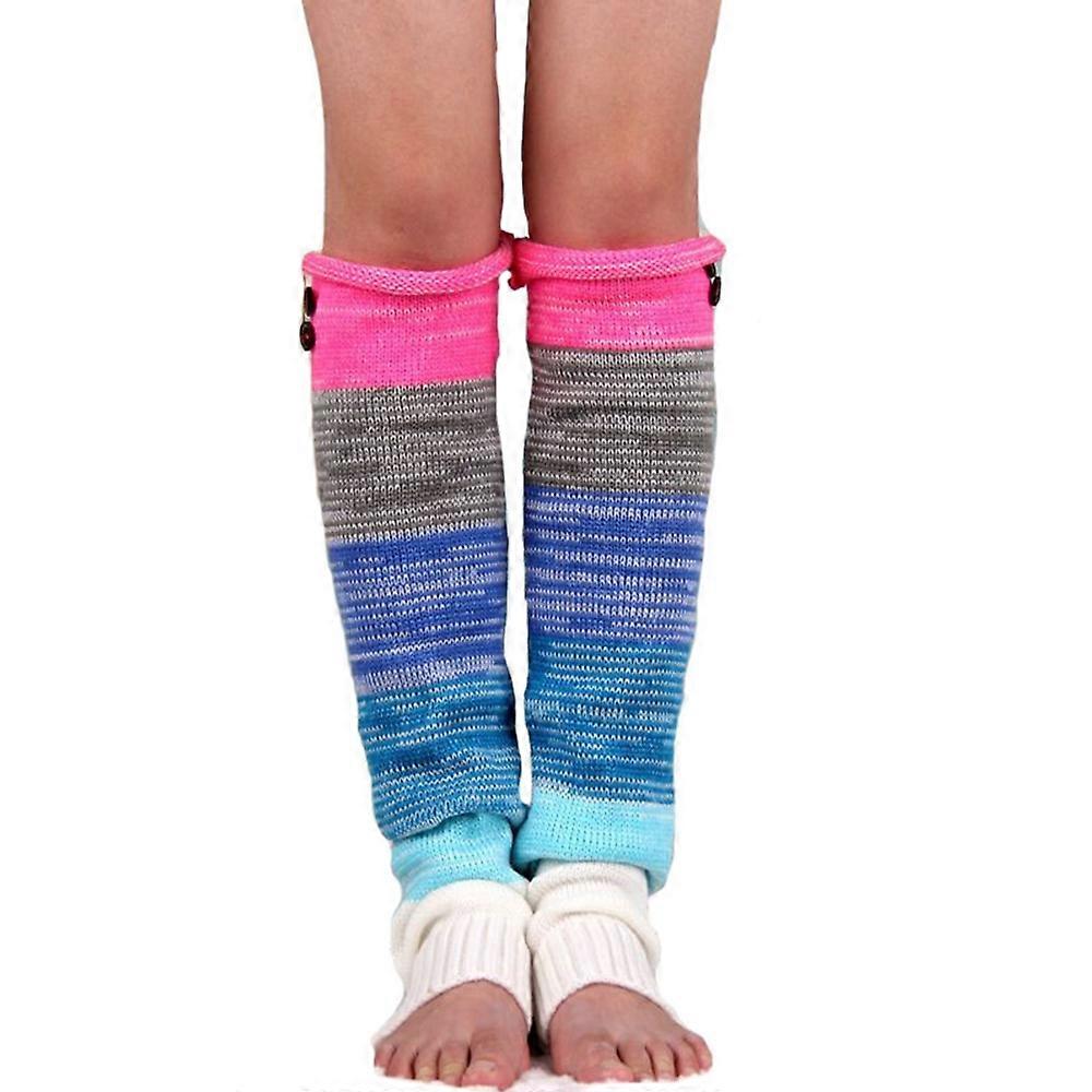 1 Pair Multi Color Knitted Leg Warmers