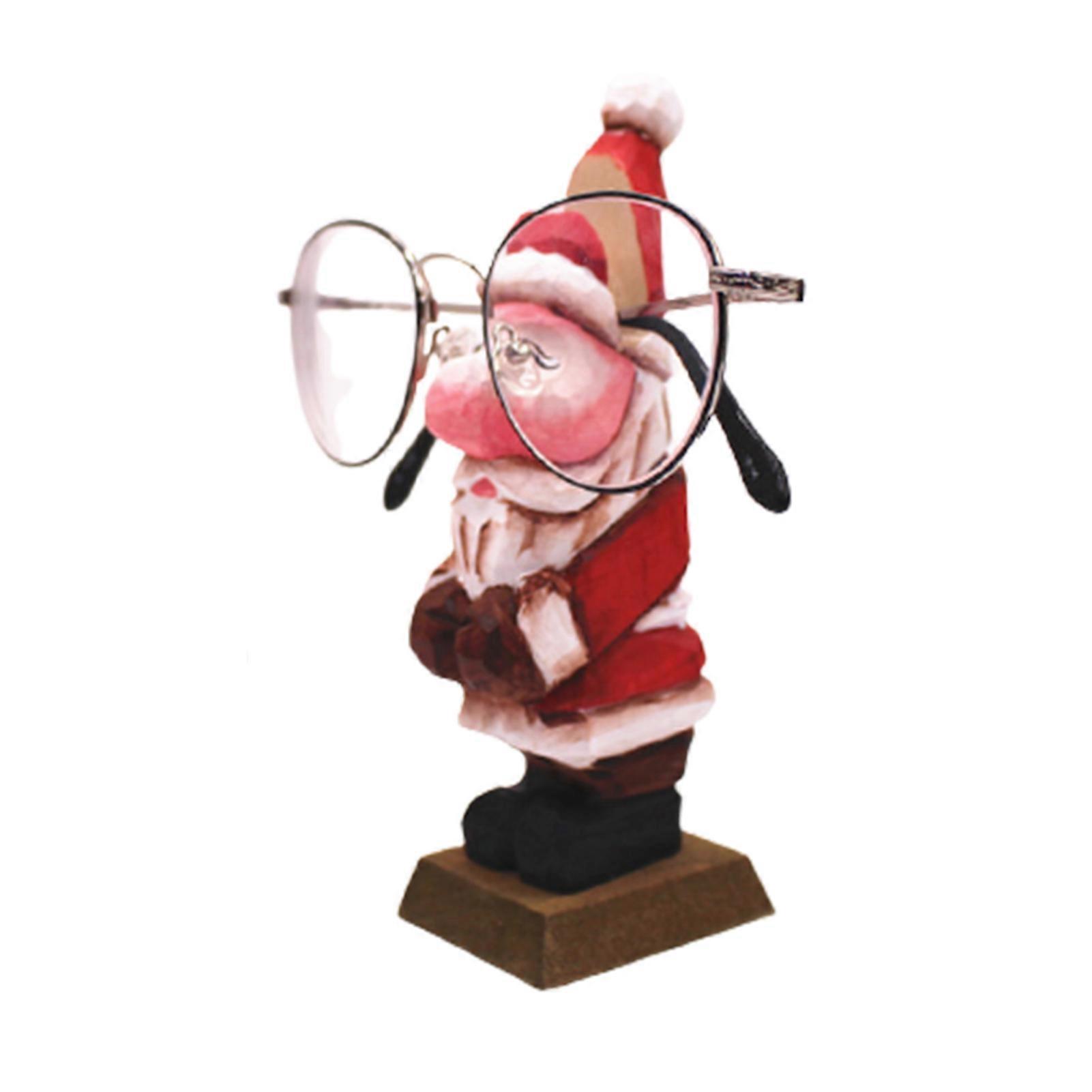 Creative Wood Hand Carved Eyeglass Holder Spectacle Stand Sunglasses Holder Animal Figurine for