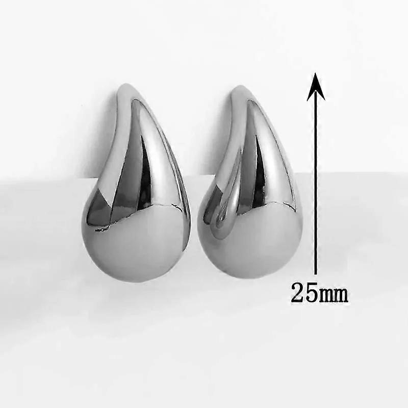 2024 צלחת אופנתית חדשה צבע זהב טיפת מים שמנמנה עגילי טיפה לנשים אישיות מבריק עגיל דמעה תכשיטים מתנה