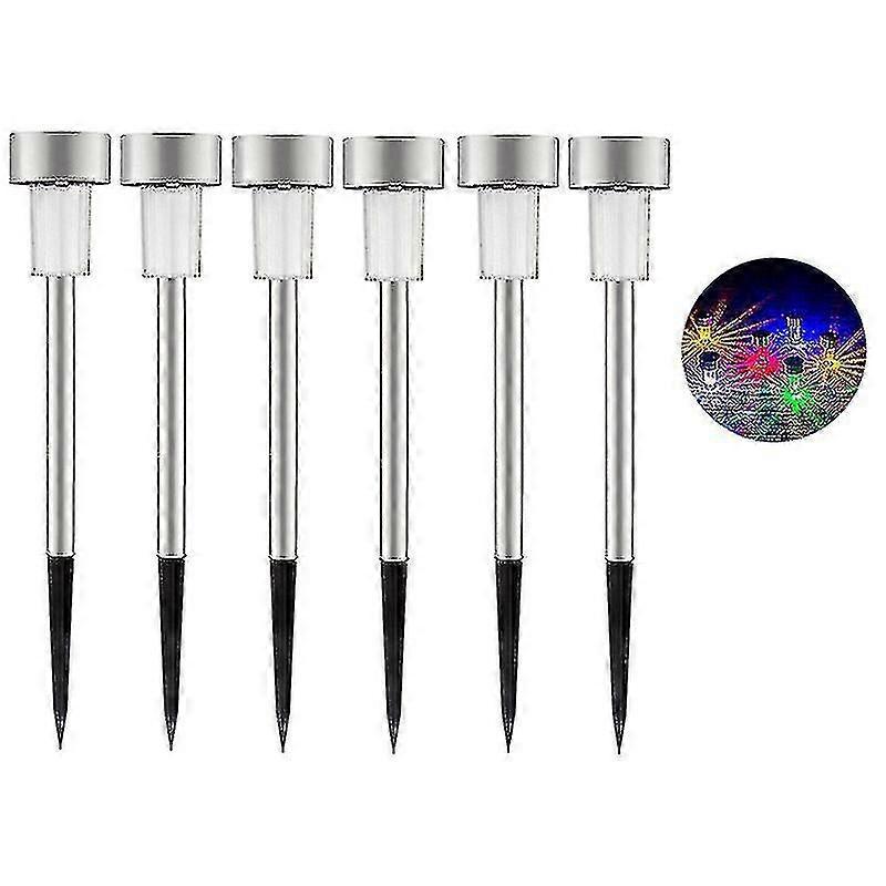 1/2/4/6 Pcs Solar Garden Pathway Light Ip44 Waterproof Led Inserting Lamp 14in Ground Plug