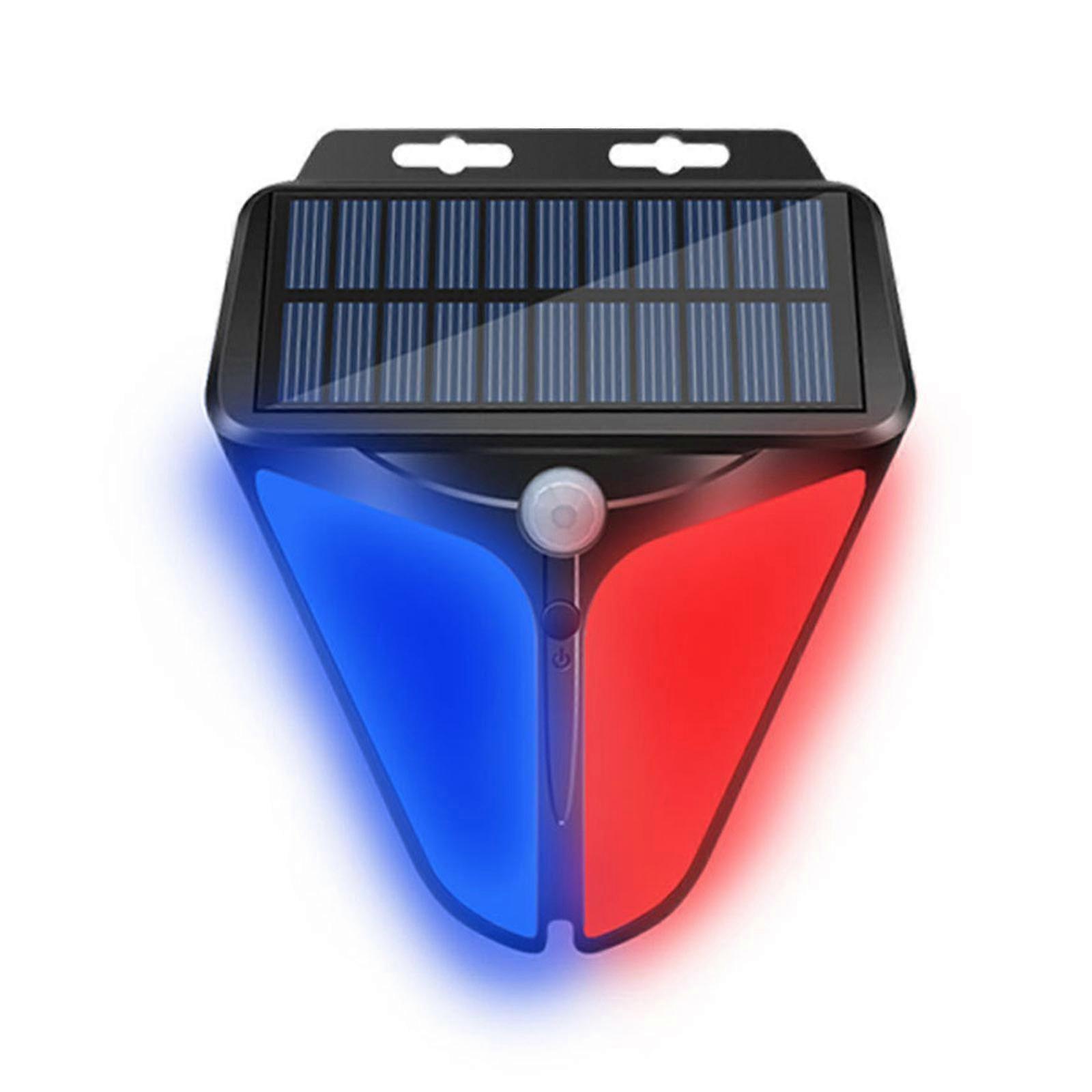 Solar Strobe Warning Lights With 90db Alarm 4 Working Modes Solar Power Motion Sensor Alarm Light Waterproof Security Siren Light For Fence Pasture Ho