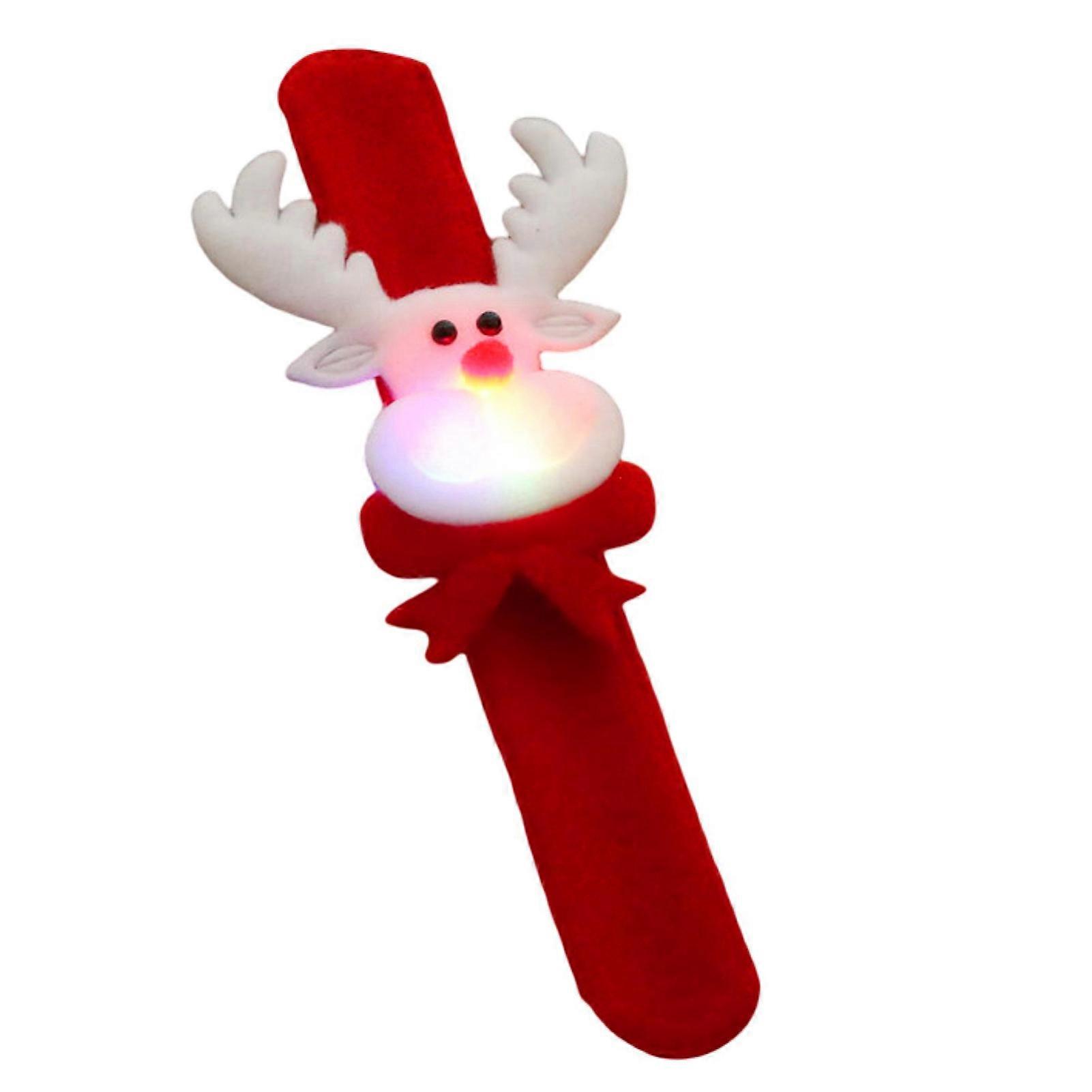 Christmas Bracelet Glowing Cartoon Reusable Fine Workmanship Convenient to Use Add Atmosphere Plaything Santa Claus Elk Cartoon Snap Bracelet for Chri