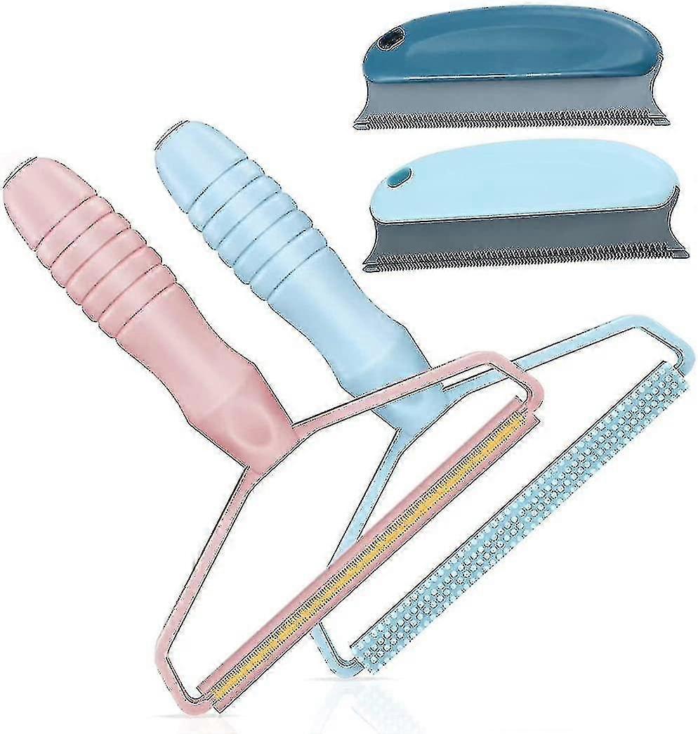 4 Pack Portable Lint Remover - Manual Clothes Fuzz Cleaner