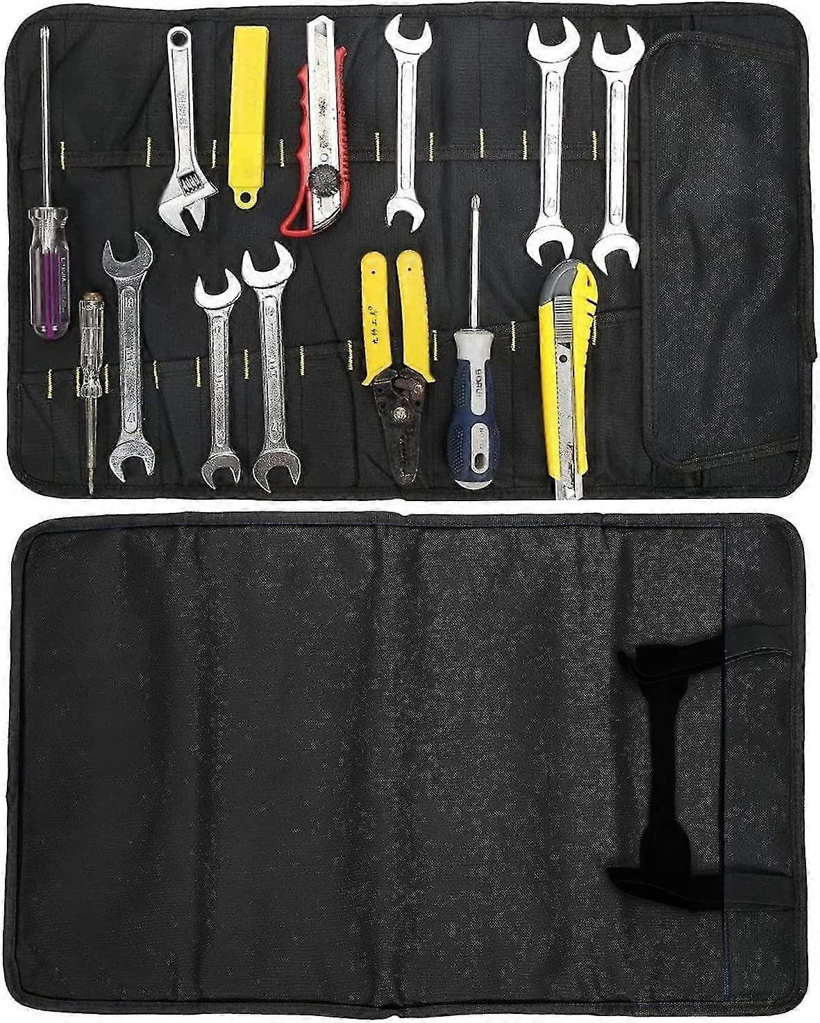 Tool Bag Tool Bag Tool Bag 38 Pockets Portable Tool Box Foldable Tool Bag Black (tools Not Included)