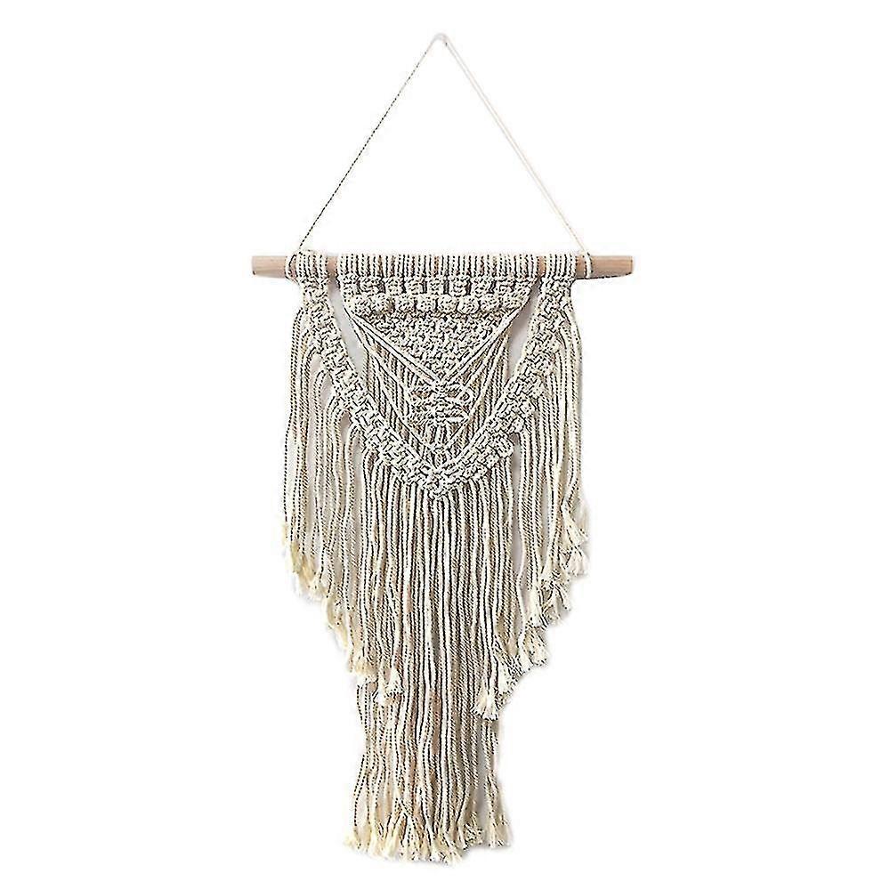 Macrame Boho Wall Hanging Decor, Geometric Tapestry With Long Tassel
