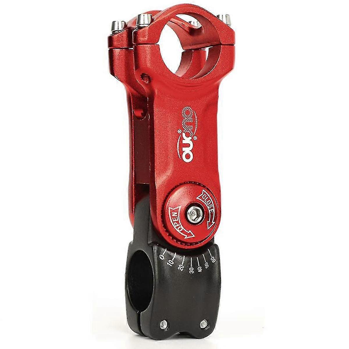 Ouo 0-60 Degree Adjust Stem Bike Handlebar Stem,110mm Black Red