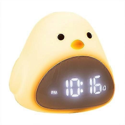 Children's Night Light Alarm Clock Rechargeable White Children's