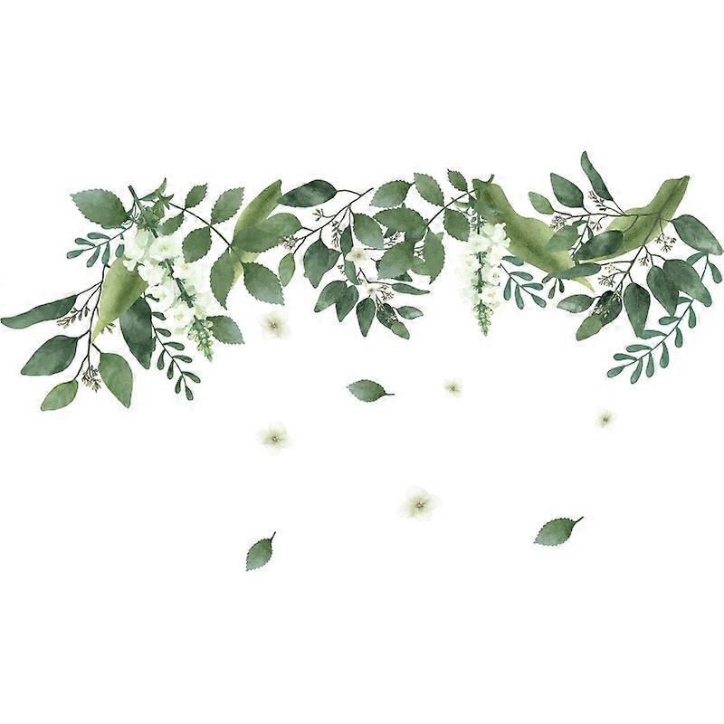 1 set Green Hanging Leaf Wall Decals, Removabale