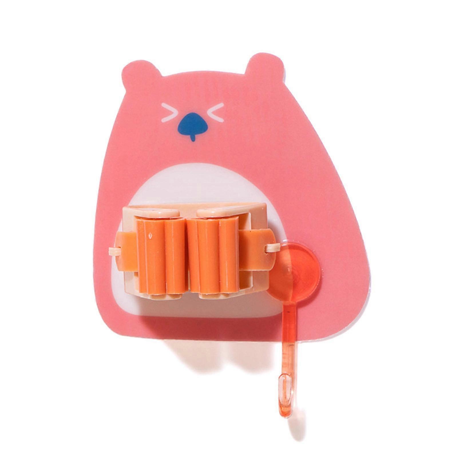 Animal Pattern Mop Rack with Hook PVC Scratch Resistant Mop Hanging Hook for Brooms KAESI