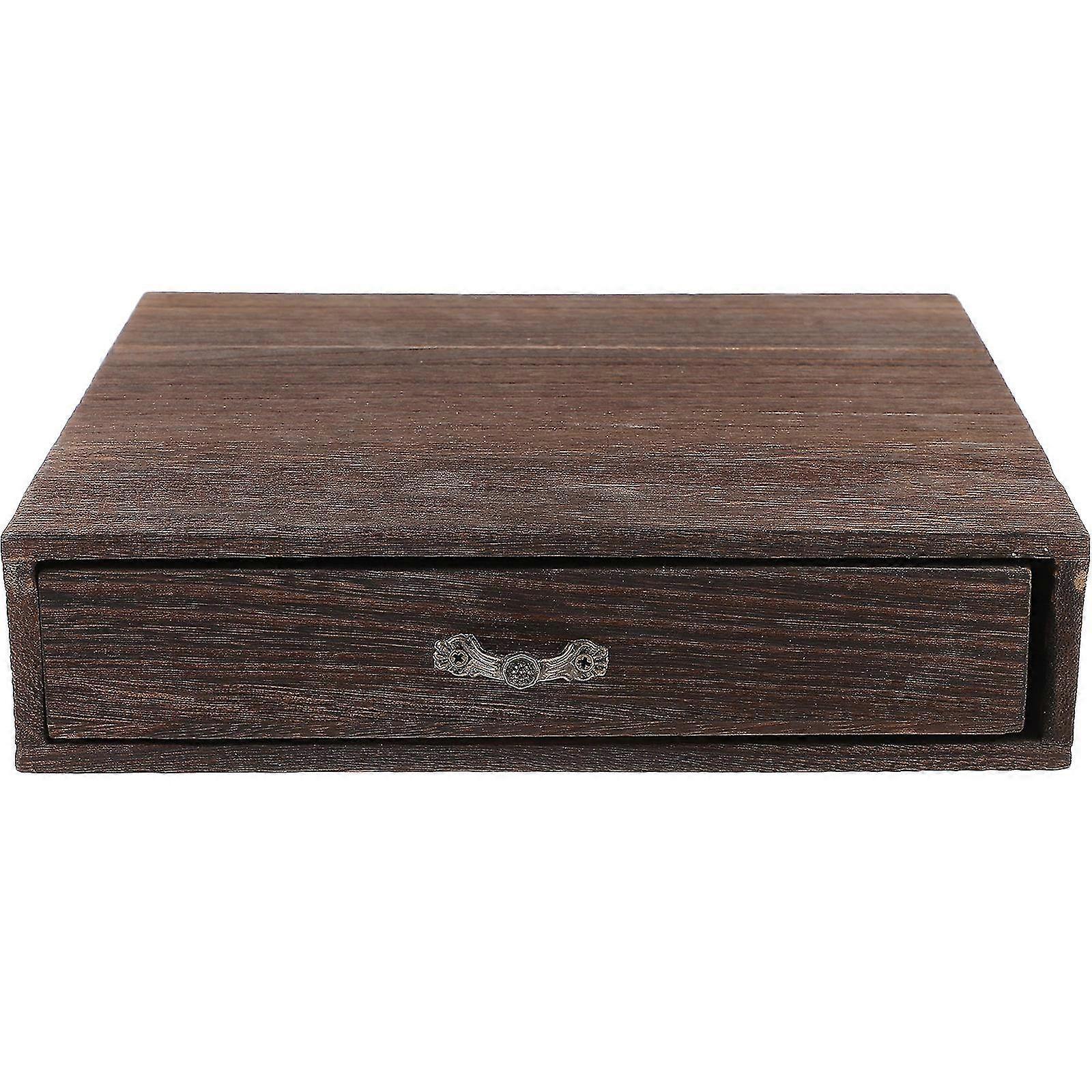 Desktop Storage Drawer Desktop Drawer Vintage Wood Drawer Wood Storage Box