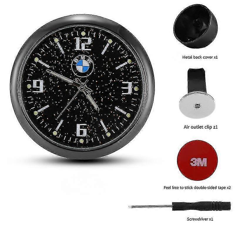 A Star Luminous Car Dashboard Clock Mini Luminous Electronic Clock Quartz Watch (bmw)