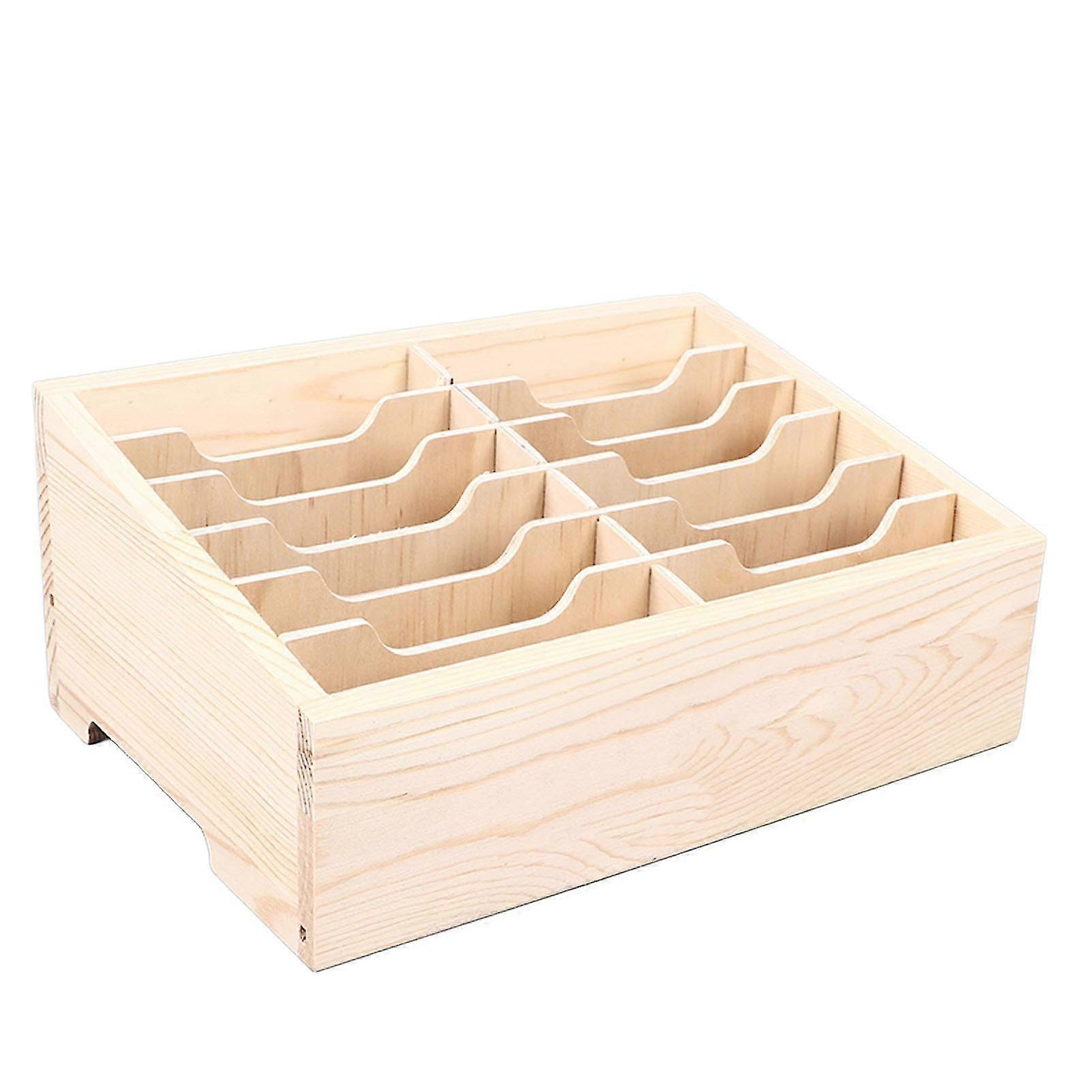 Cell Phone Storage Box Wooden Holder with 12 Compartments for Home and ...