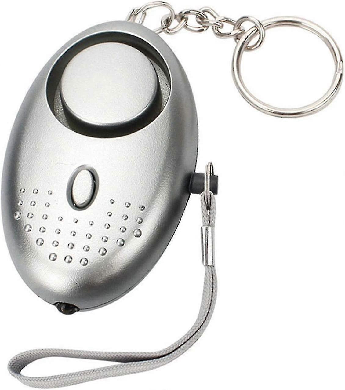 Key Chain Personal Alarm, Safe Sound Silver Security Alarms Keychain With Led Flashlight, Police Approved Mini 140db Self Defense Panic Rape Attack Sa
