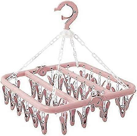 underwear hanger with 32 clips foldable clothes peg clothes rack windproof hanging rack,bras