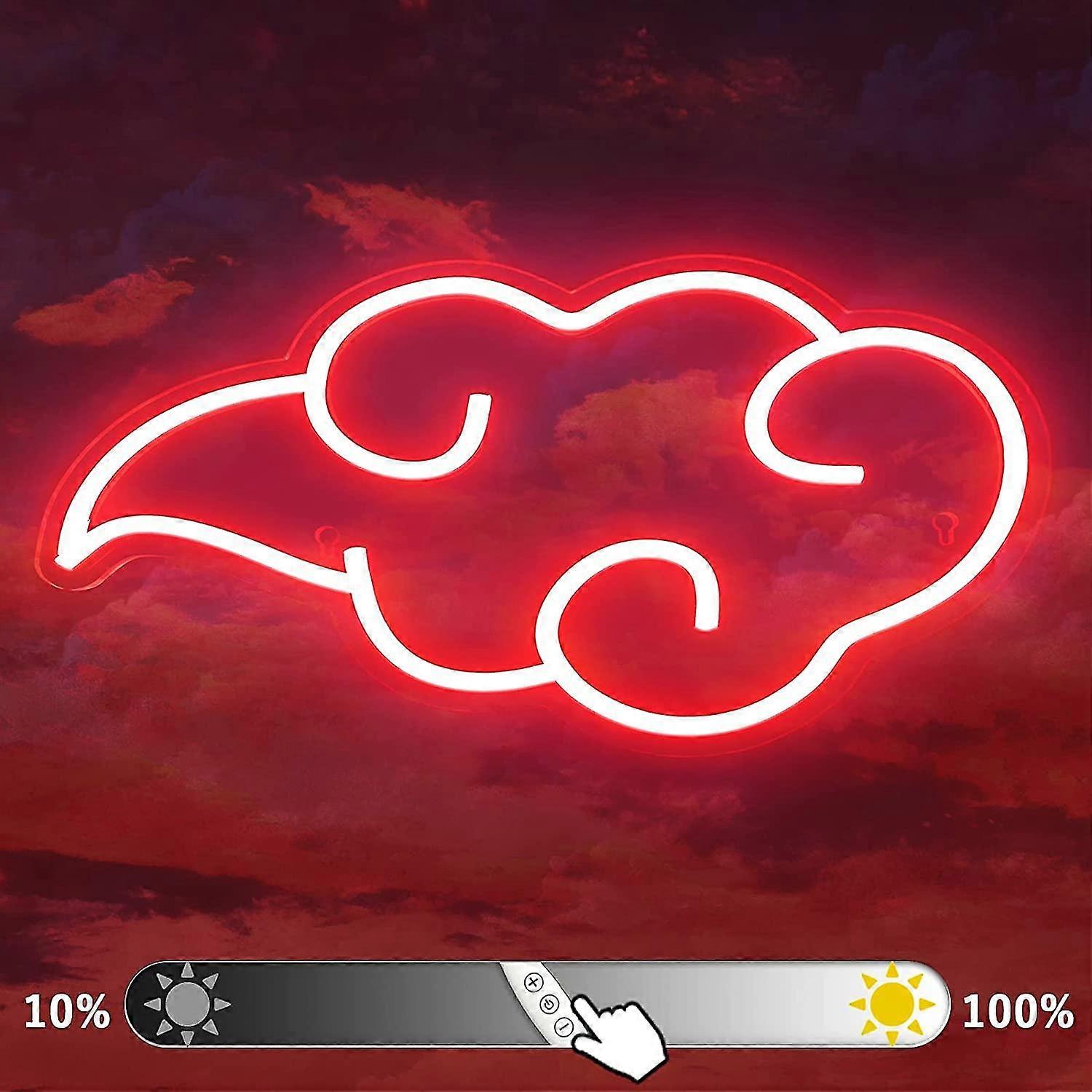 LED Cloud neon logo - adjustable Dark Red Game neon logo 13.6x8.6 inch, Junior Room Game Room Party wall decoration with USB Power neon logo, game Pla