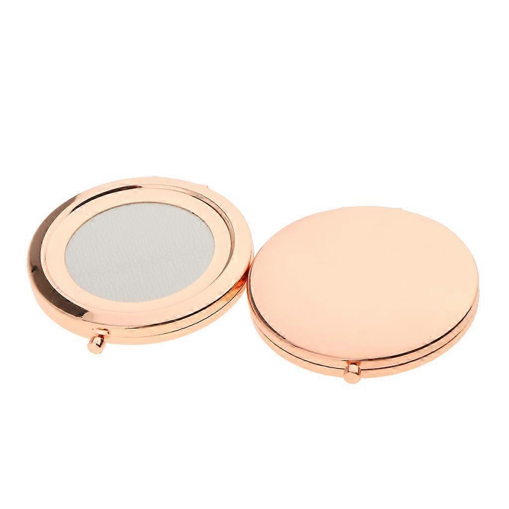 4x 2 Travel  Portable Foldable Vanity Mirror Round Compact Bag