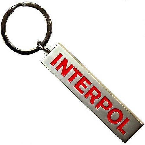 Interpol Texte Logo Porte-clés en émail