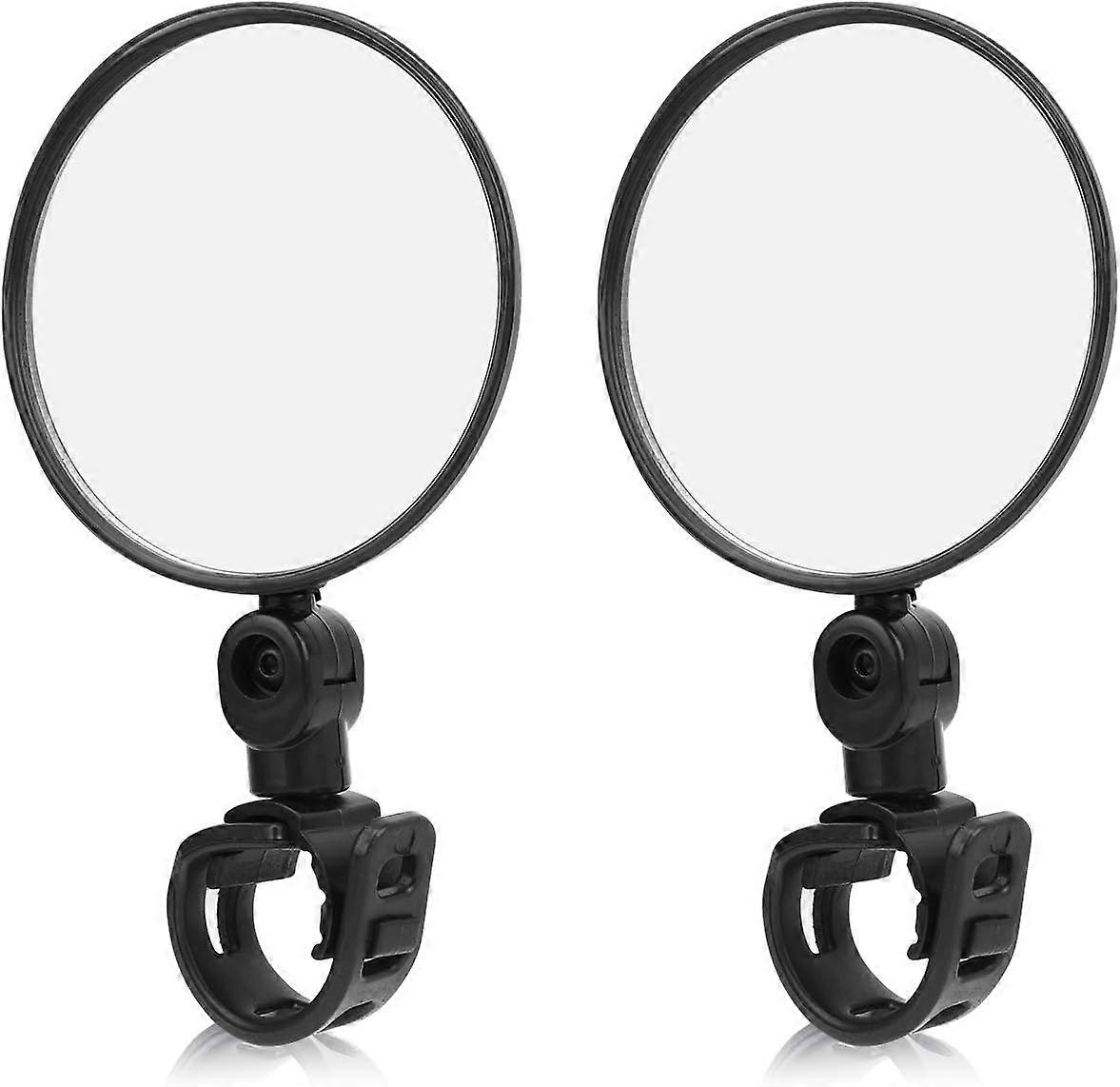 Bicycle Rear View Mirror Adjustable Rotating Handlebar Mounted Plastic Mirrors for Mountain Road Bike2pcs