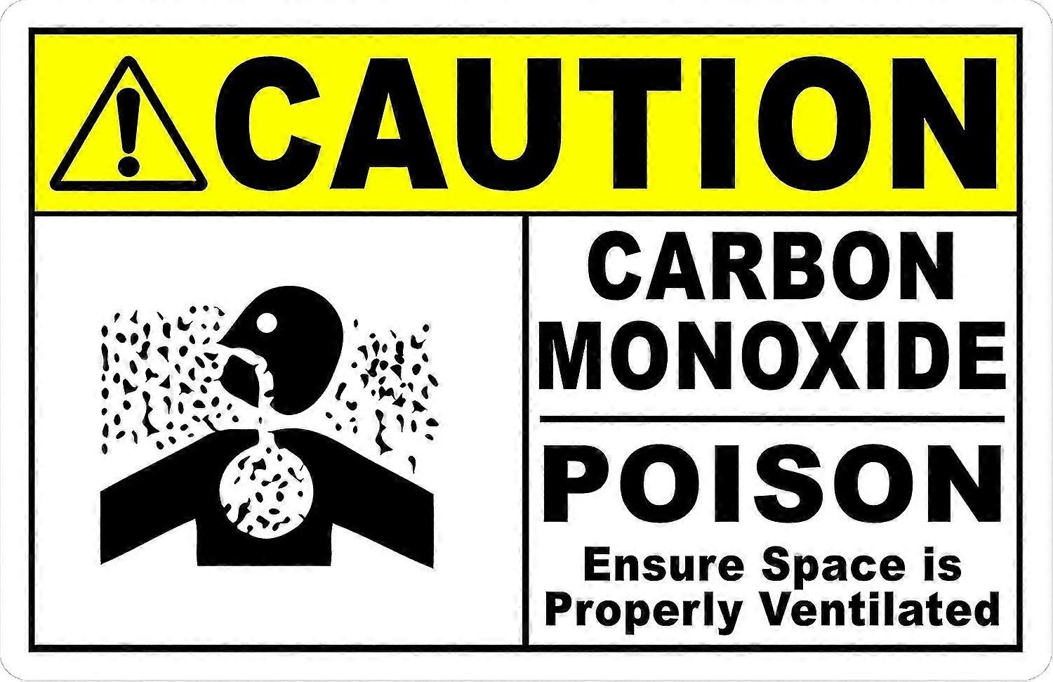 Cuidado Sinal de veneno de monóxido de carbono. 8x12 polegadas OU 12x16 polegadas de metal. Modo 2653