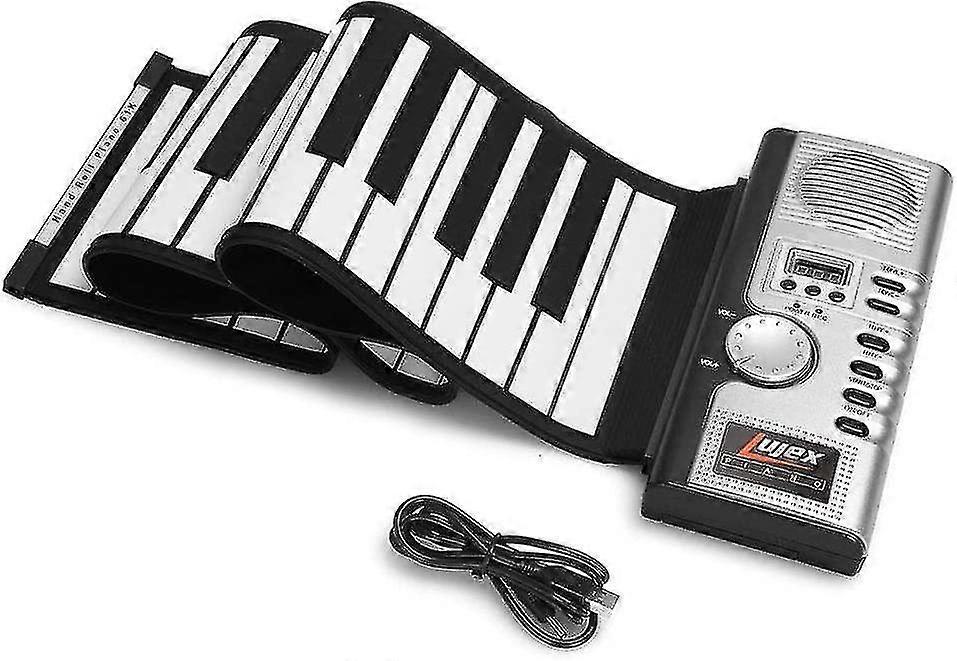 Piano 61 Keys Roll Up Piano Portable Recharable Electronic Hand Roll Piano With Silic Piano For Beginners (silver