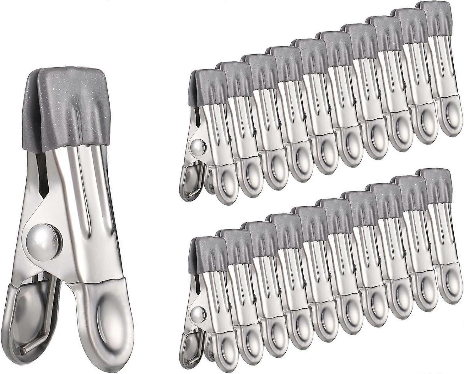 30 Pack μανταλάκια ρούχων από ανοξείδωτο χάλυβα - αντιολισθητικά μεταλλικά μανταλάκια για κάλτσες, παπούτσια, πετσέτες, φωτογραφίες